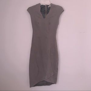 Gray fitted mid-length dress